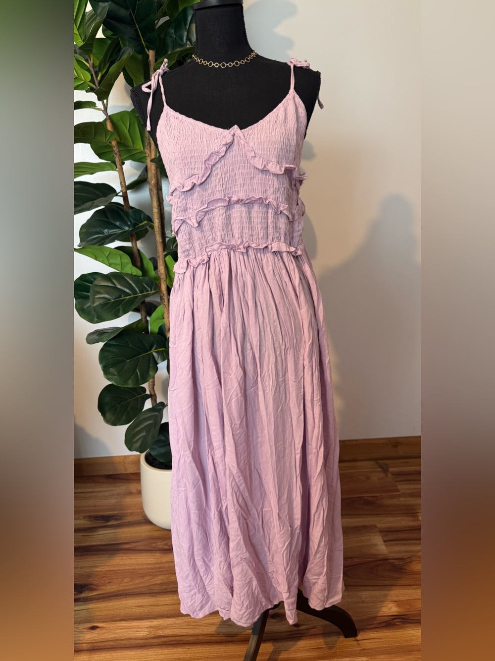 Topshop Lilac Tie-Shoulder Maxi Dress